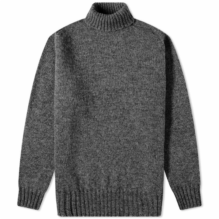 Photo: Jamieson's of Shetland Men's Roll Neck Knit in Charcoal