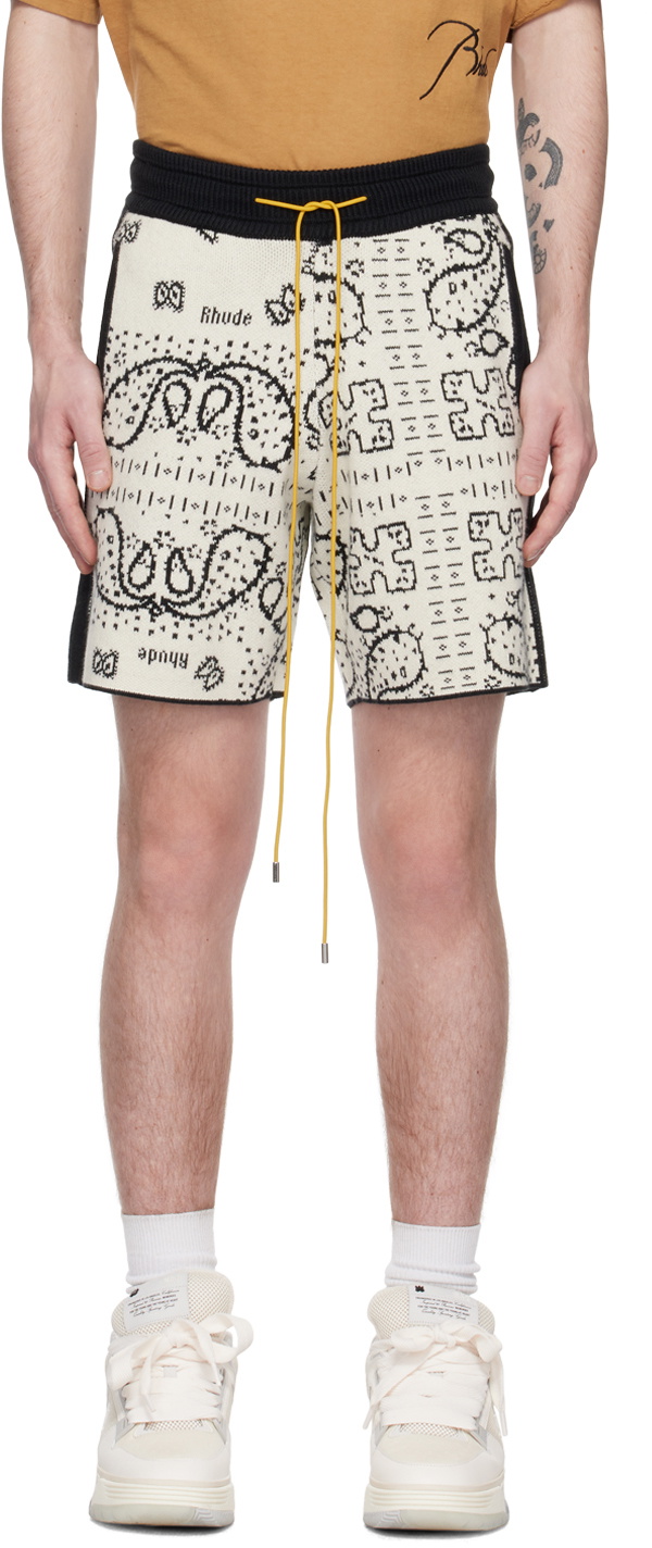 Rhude Black & White Banco Shorts