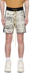 Rhude Black & White Banco Shorts