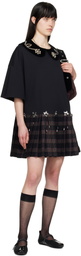 Chopova Lowena Black Saltos Kilt Minidress
