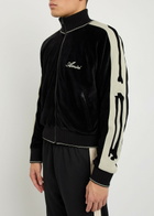Amiri Amiri Bones Appliquéd Velour Track Jacket Black