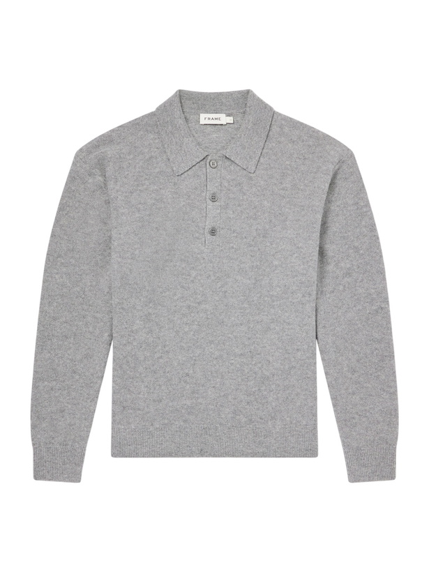Photo: FRAME - Wool Polo Sweater - Gray