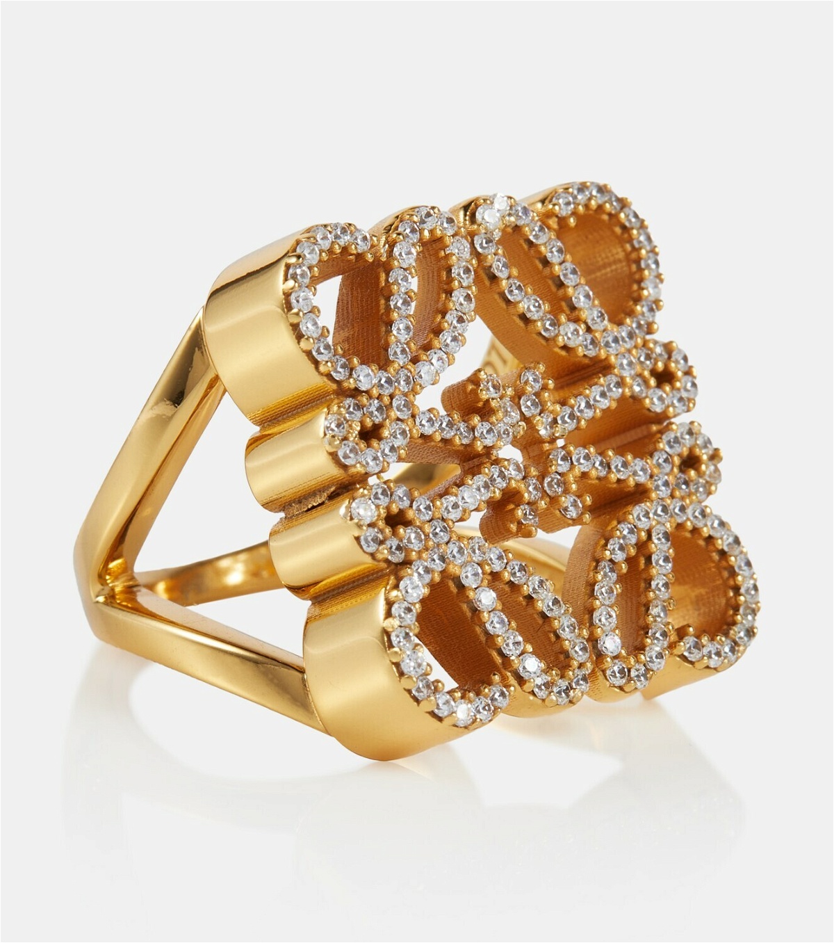 Loewe - Anagram crystal-embellished ring Loewe