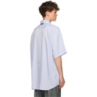 Balenciaga Blue Logo Tab Short Sleeve Shirt