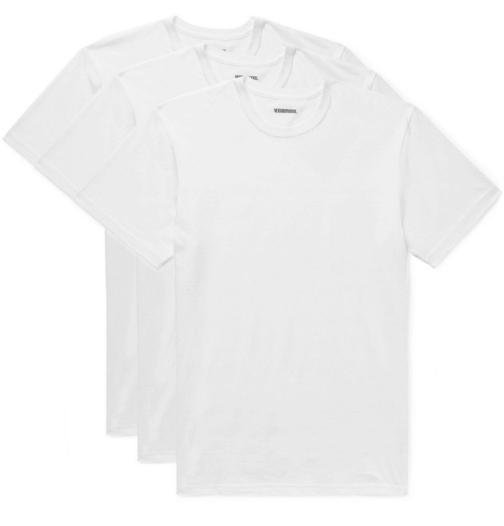 Photo: Neighborhood - Three-Pack Cotton-Jersey T-Shirts - White