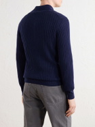 Brunello Cucinelli - Ribbed Cashmere Polo Shirt - Blue