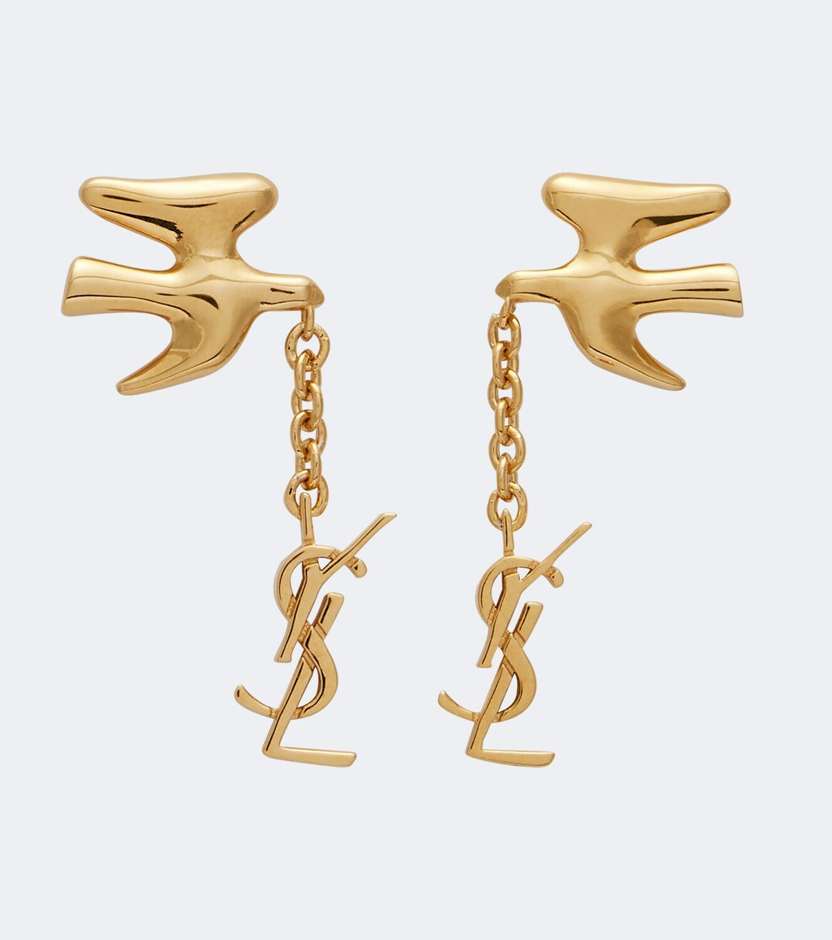 Saint Laurent Cassandre brass earrings
