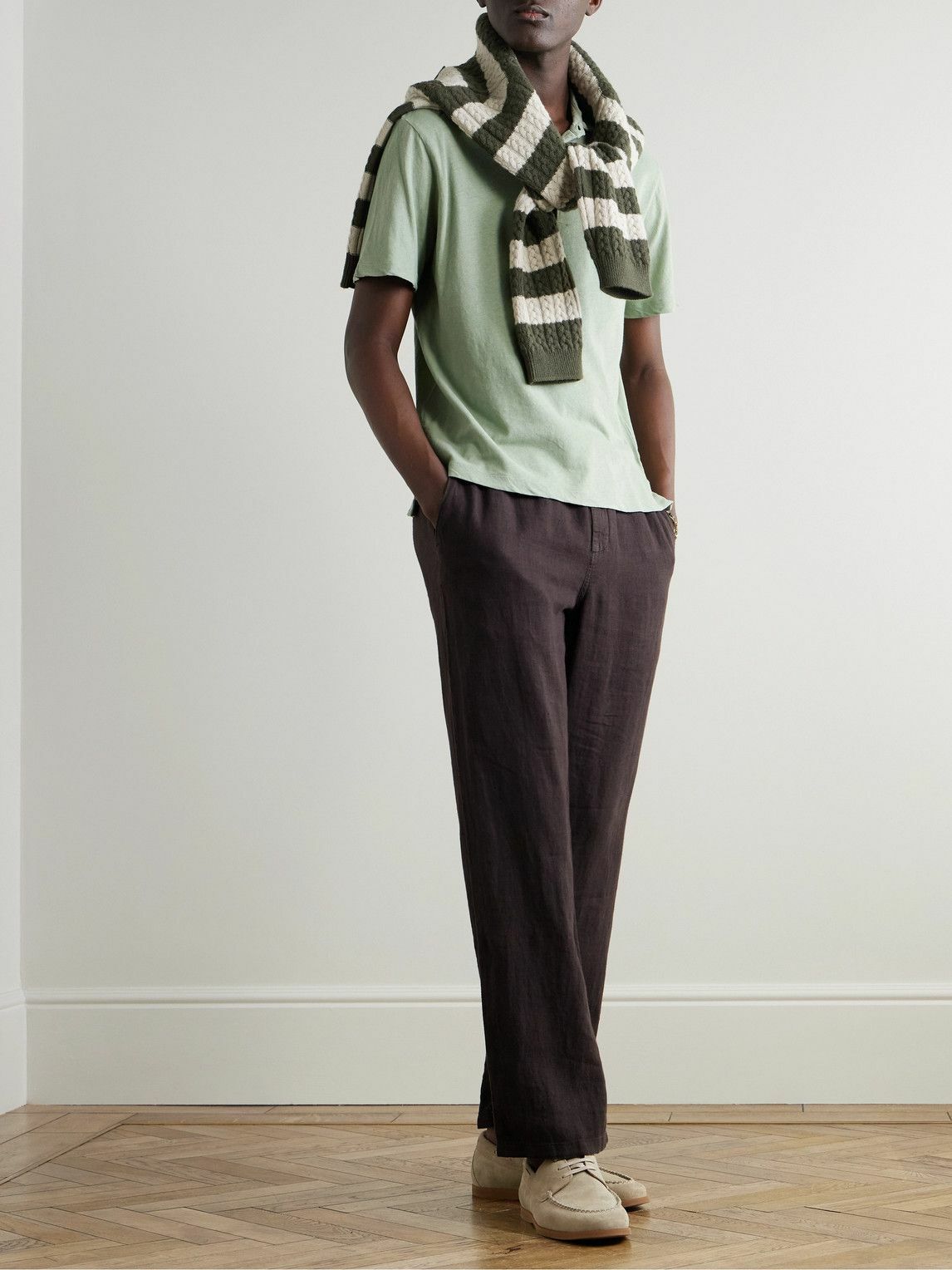 Boglioli - Cotton and Linen-Blend Polo Shirt - Green