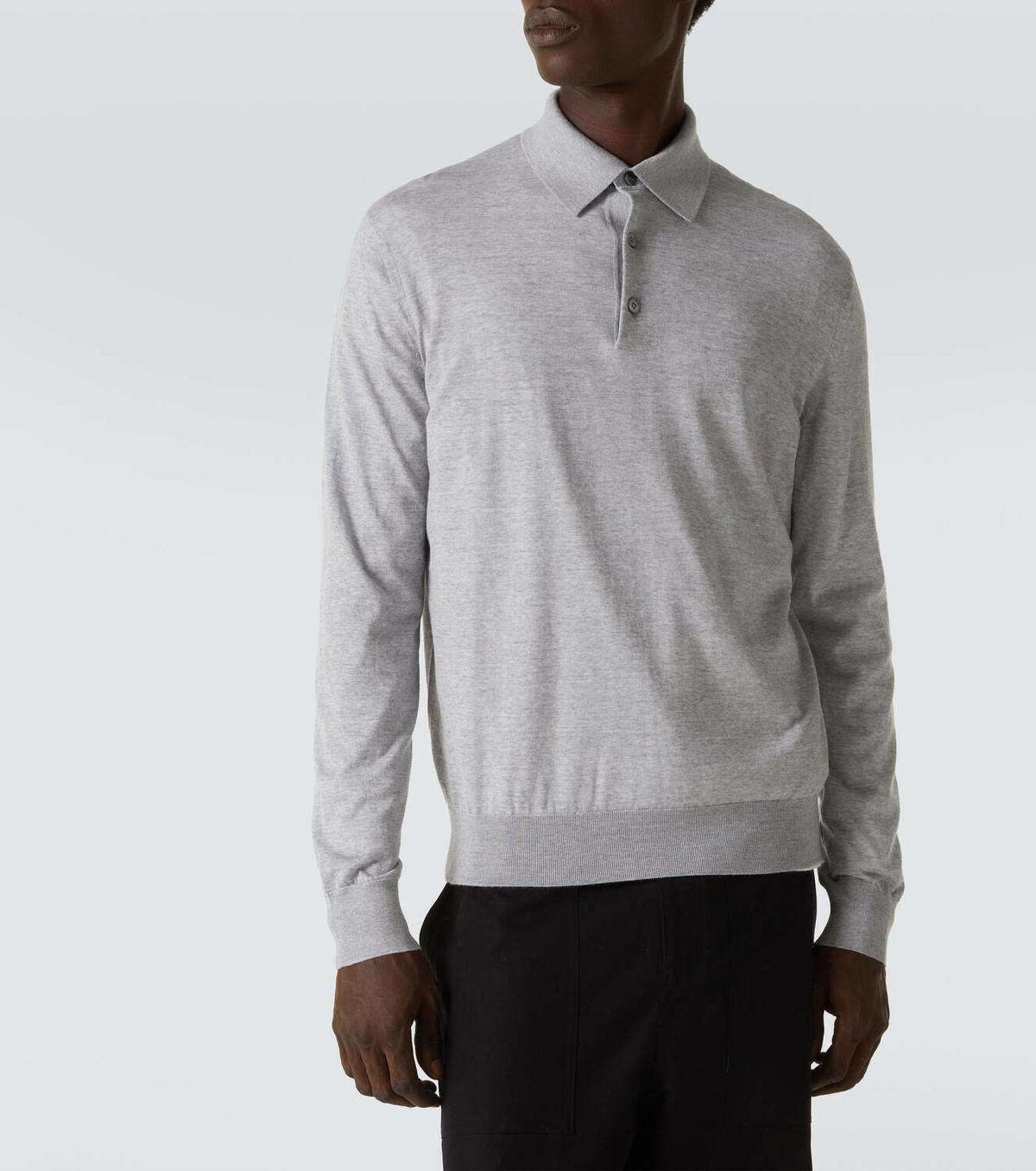 0230~ZZEGNA solid color wool polo shirt main image 0