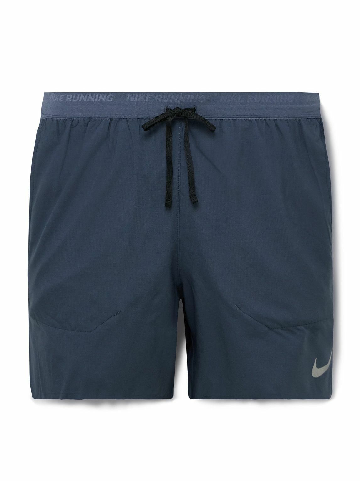 NIKE RUNNING - Stride Straight-Leg Mesh-Panelled Dri-FIT Ripstop Drawstring Shorts - Blue