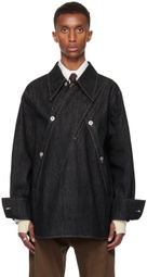 NULLUS SSENSE Exclusive Black Selvedge Denim Overall Shirt