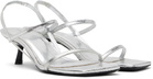 ANINE BING Silver Hilda Heeled Sandals