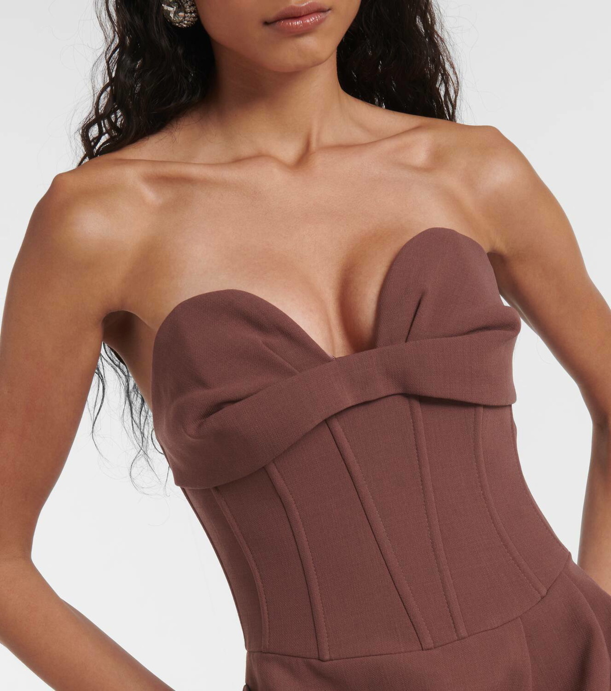 Magda Butrym Draped wool-blend bustier dress