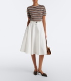 Prada Belted cotton midi skirt