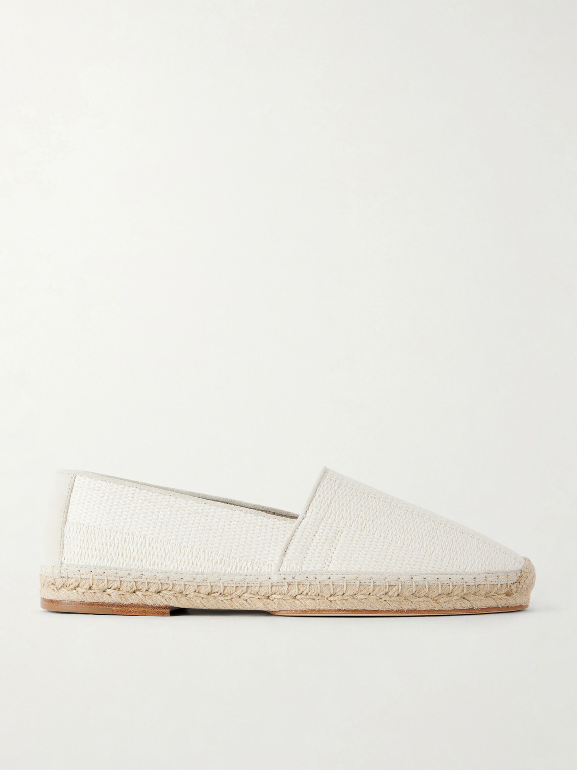 Brunello Cucinelli - Leather-Trimmed Woven Raffia Espadrilles - Neutrals