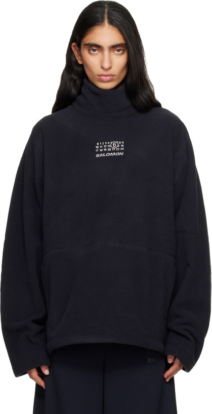 Photo: MM6 Maison Margiela Black Salomon Edition Pile Turtleneck