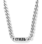 Heron Preston - Logo-Detailed Silver-Tone Chain Necklace - Silver