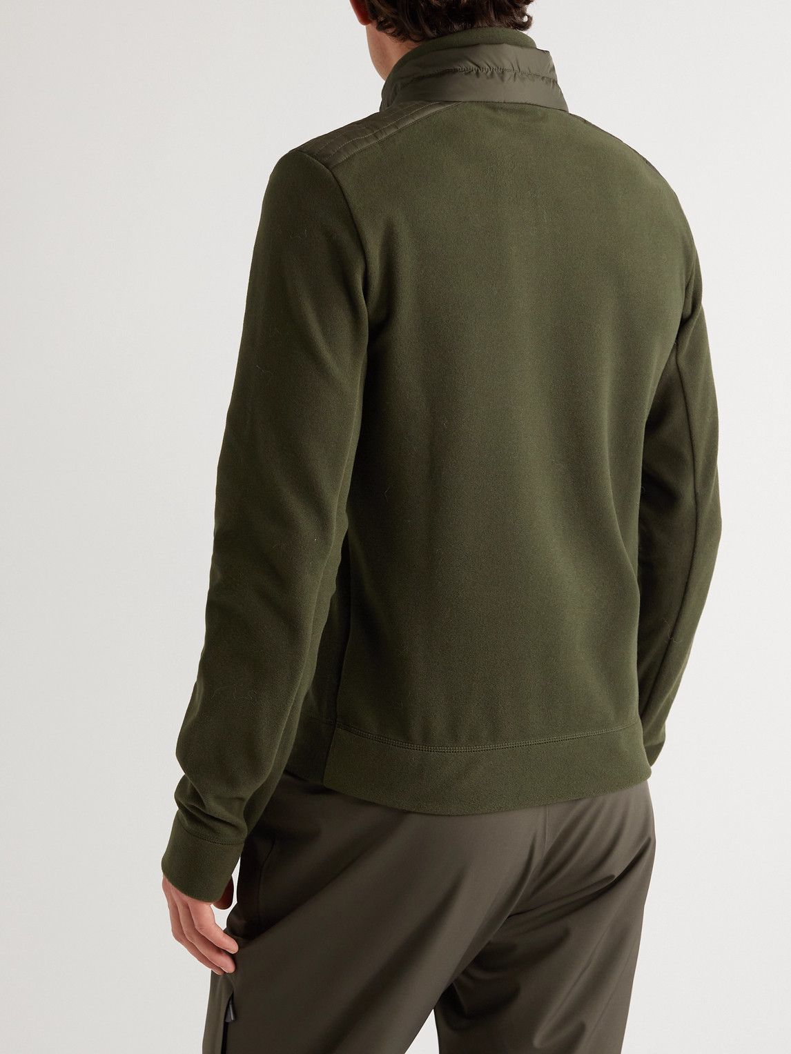 Moncler Grenoble - Logo-Appliquéd Shell-Trimmed Fleece Zip-Up Mid-Layer - Green