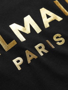 Balmain - Logo-Print Cotton-Jersey T-Shirt - Black