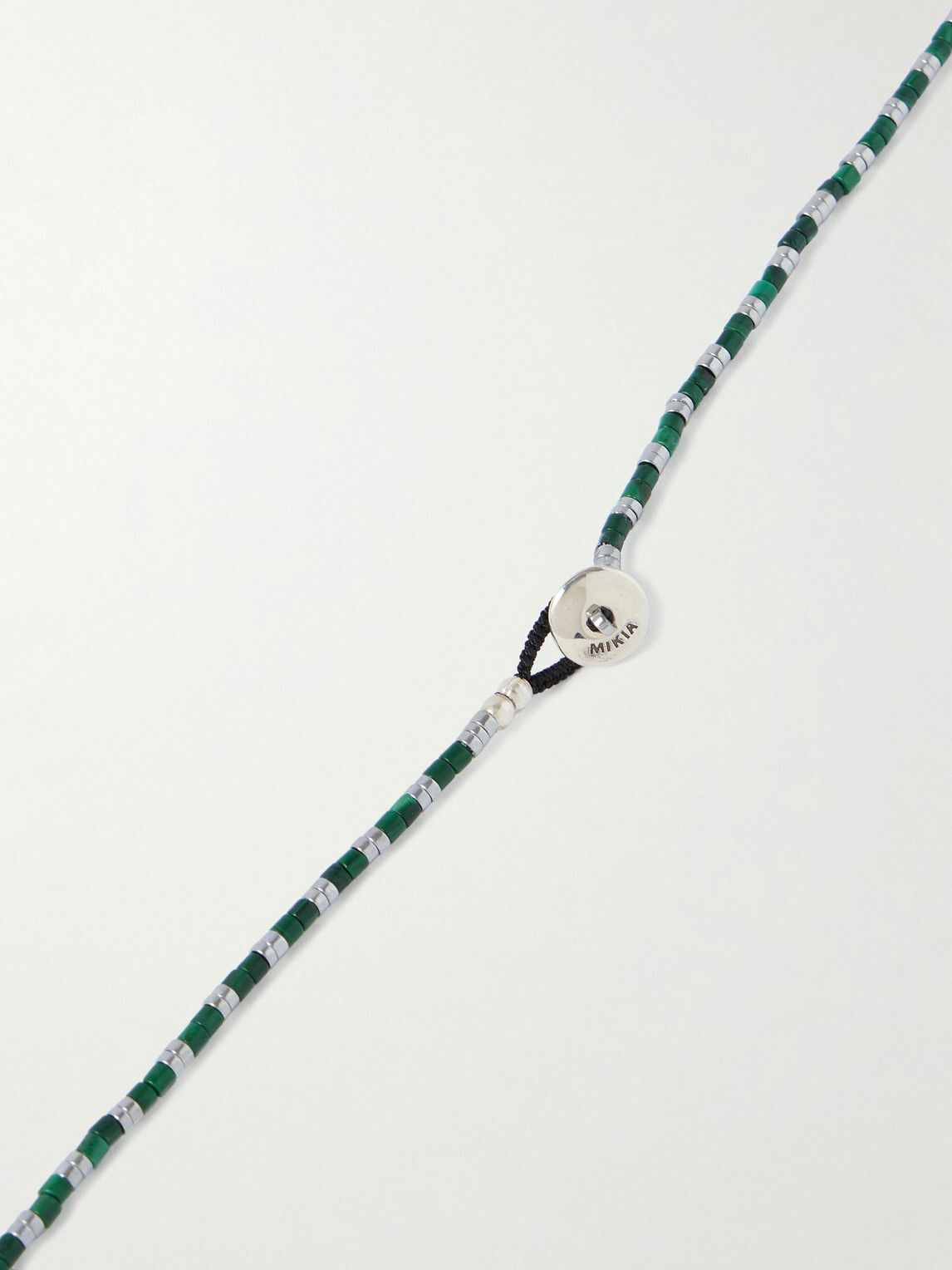 Mikia - Malachite, Hematite and Silver Beaded Necklace