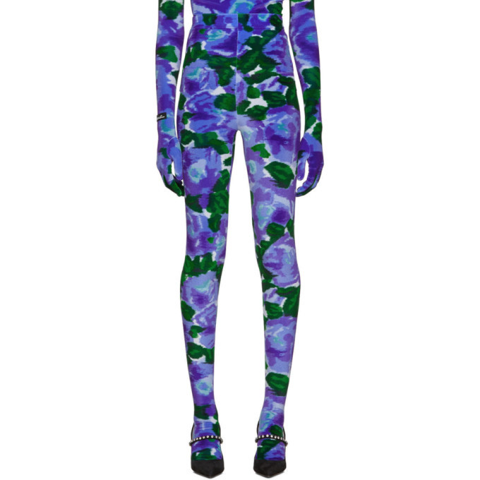Richard Quinn Blue Floral Leggings