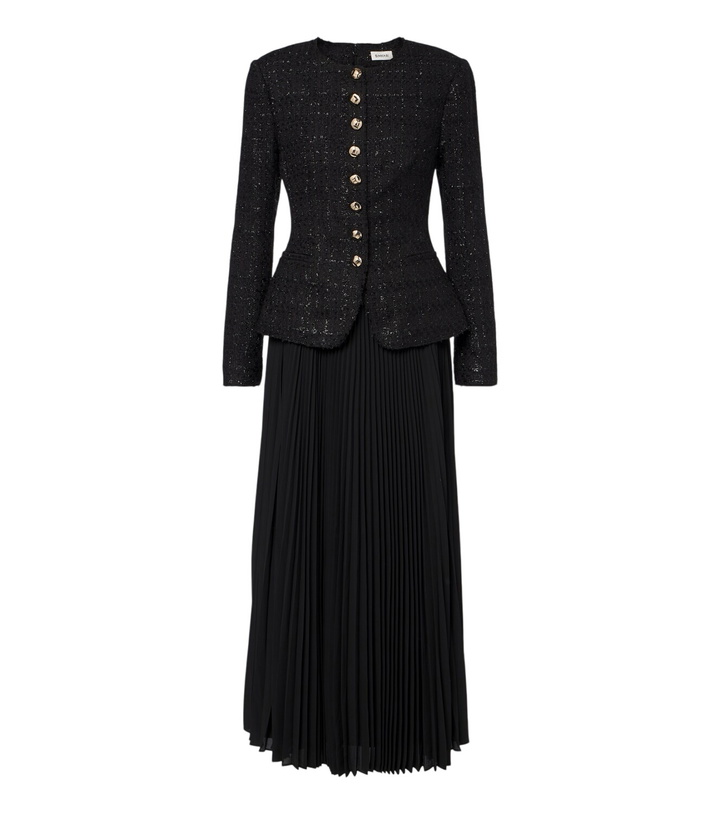 Photo: Simkhai Claudina pleated tweed lamé blazer dress