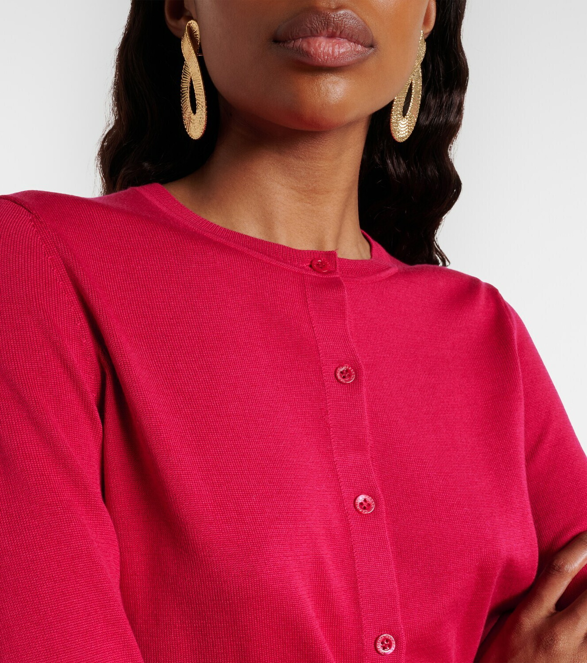 Carolina Herrera Cropped silk and cotton cardigan