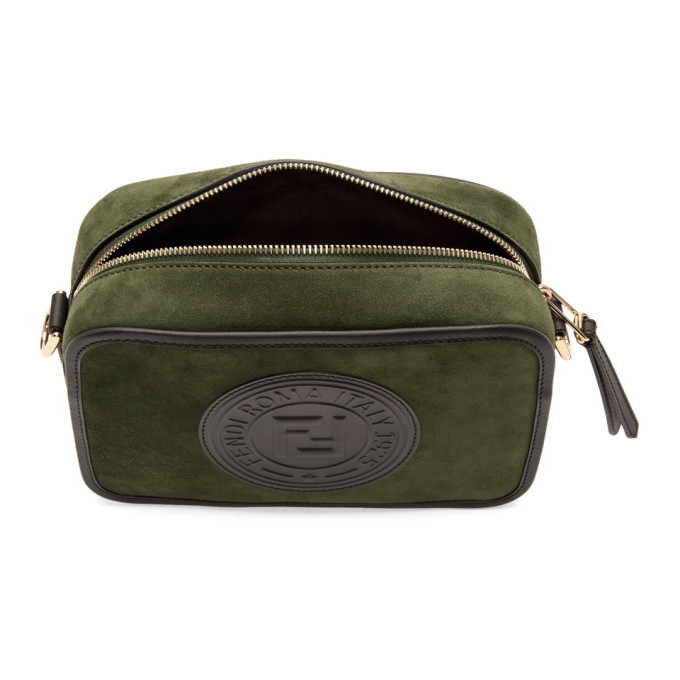 Fendi Green Suede Forever Fendi Patch Camera Bag