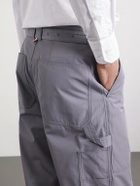 Thom Browne - Carpenter Cropped Straight-Leg Belted Cotton Trousers - Gray