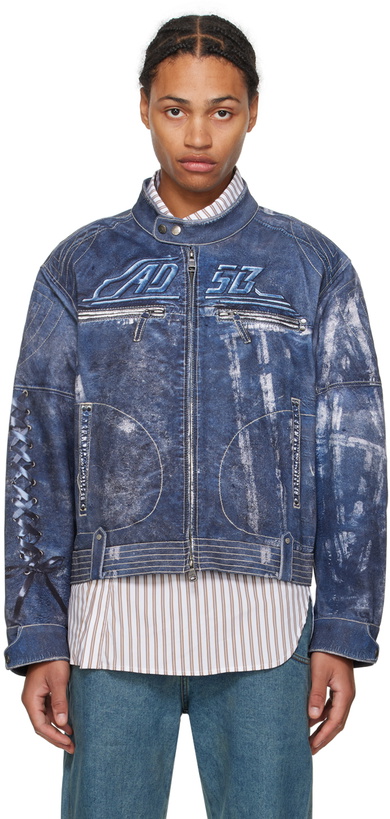 Photo: Andersson Bell Blue Zen Trompe L'œil Rider Denim Jacket