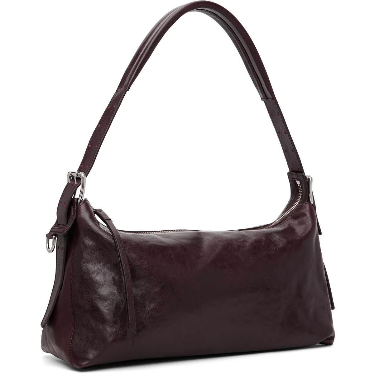 LEMAIRE Burgundy Belted Baguette Bag