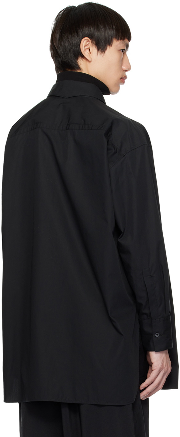 Y's Black Double Layered Shirt