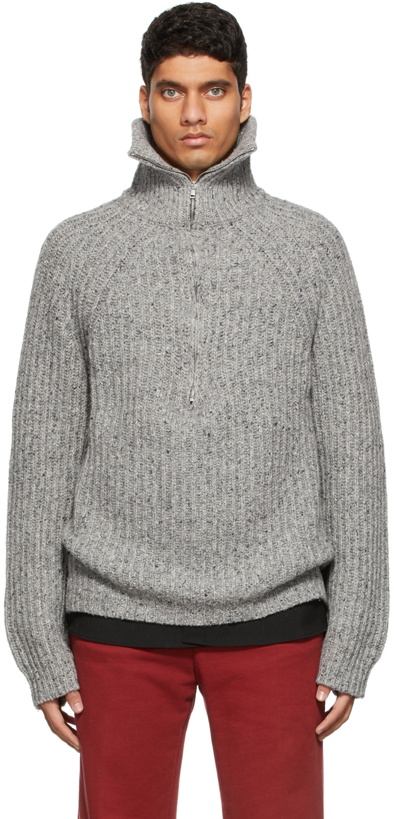 Photo: Marni Grey Knit Half-Zip Sweater