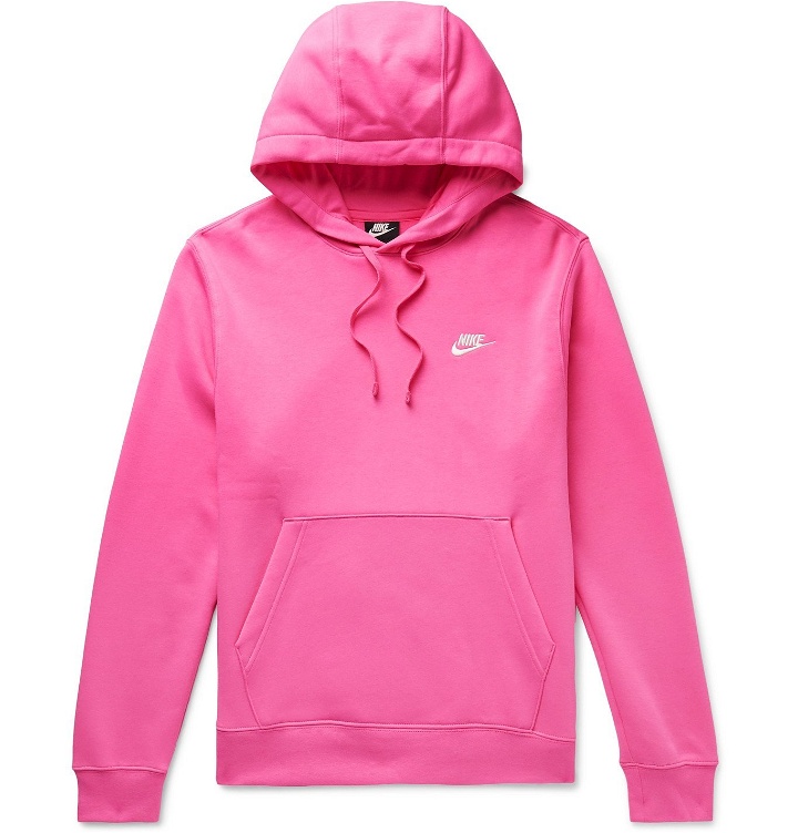 Photo: Nike - Sportswear Club Fleece-Back Cotton-Blend Jersey Hoodie - Pink