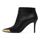 Versace Jeans Couture Black and Gold Cap Ankle Boots
