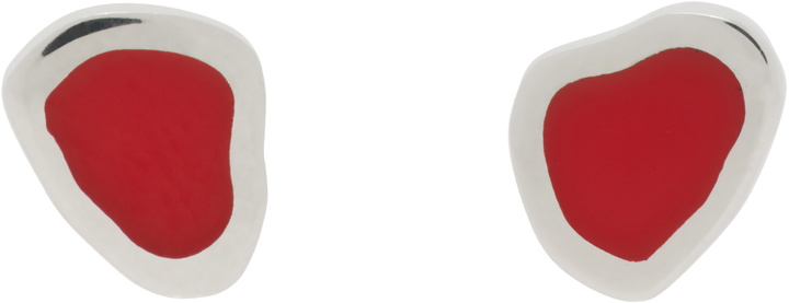 Photo: Ellie Mercer Silver & Red Large Resin Stud Earrings