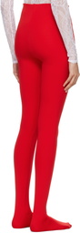 WARDROBE.NYC Red Opaque Leggings