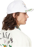 Casablanca White Laurel Embroidered Cap