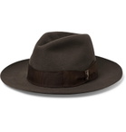 Borsalino - Grosgrain-Trimmed Rabbit-Felt Fedora - Brown