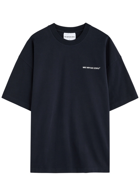 Photo: Mki Miyuki Zoku Logo-print Cotton T-shirt Navy