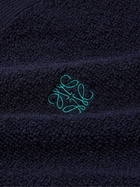 LOEWE - Logo-Embroidered Wool Cardigan - Blue