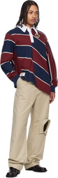 Charles Jeffrey LOVERBOY Blue & Red Warped Polo