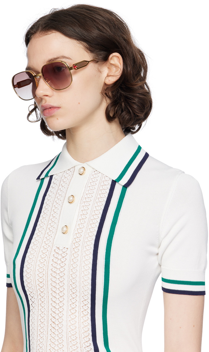 Casablanca Gold Square Sunglasses