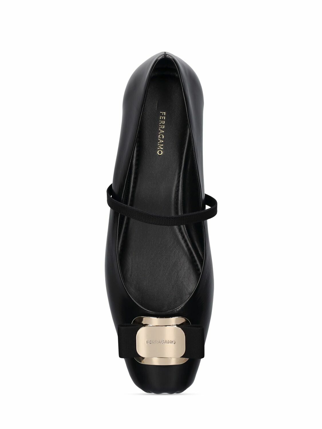 FERRAGAMO - Zina Leather Ballerina Flats Salvatore Ferragamo