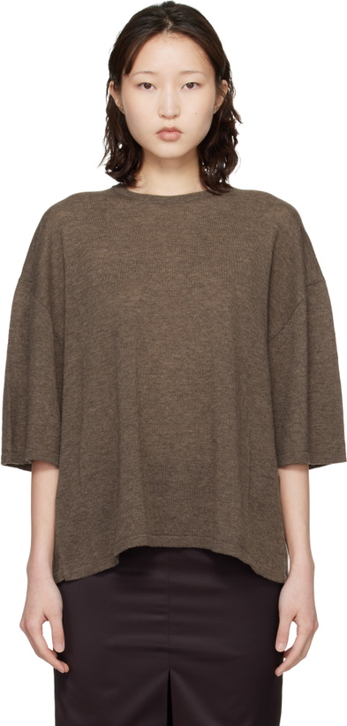 Photo: Cordera Brown Merino Wool Oversized T-shirt