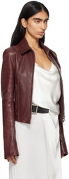 Ann Demeulemeester Burgundy Esther Biker Leather Jacket