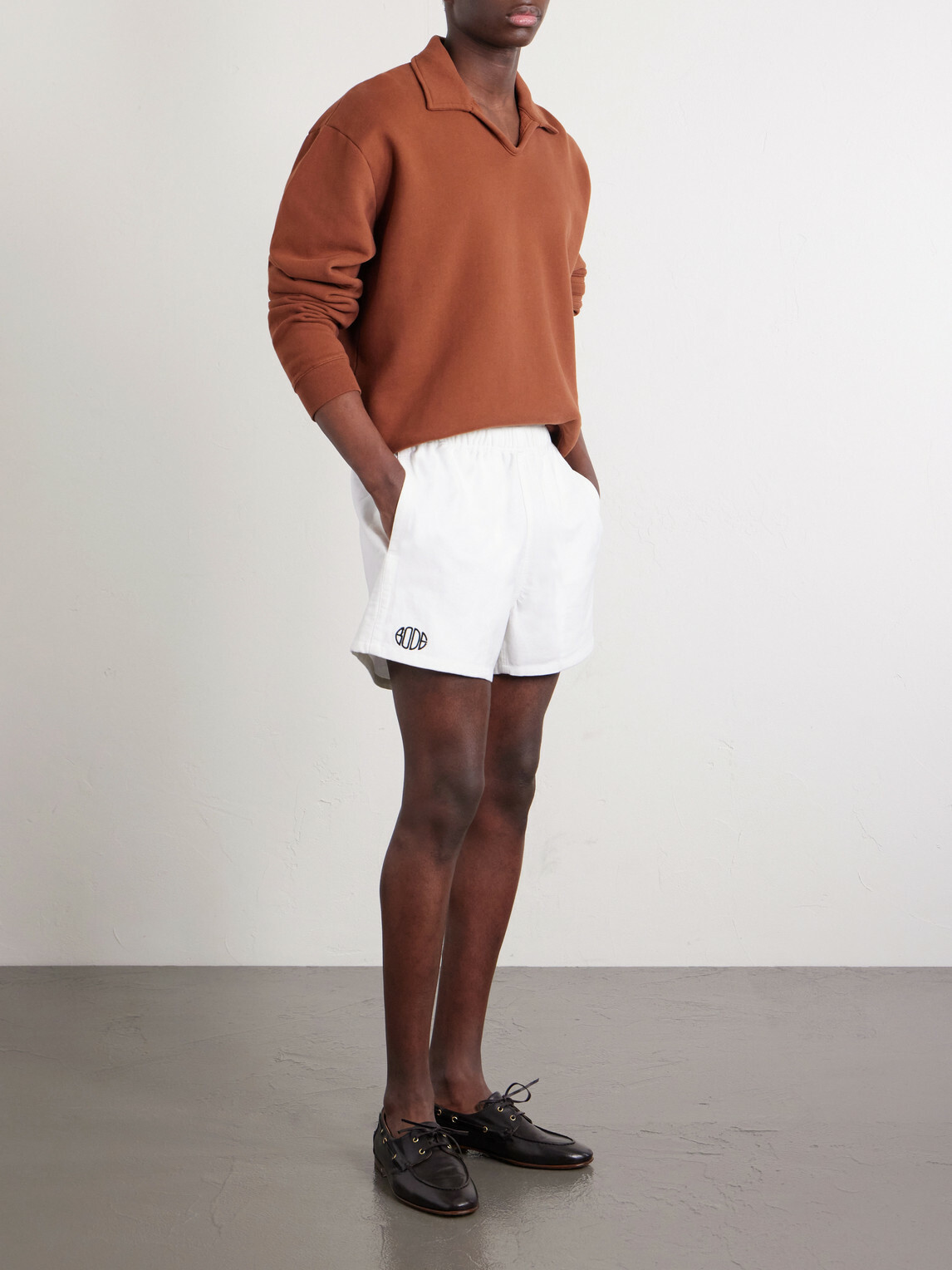 BODE - Crew Polo Cotton-Jersey Sweatshirt - Orange
