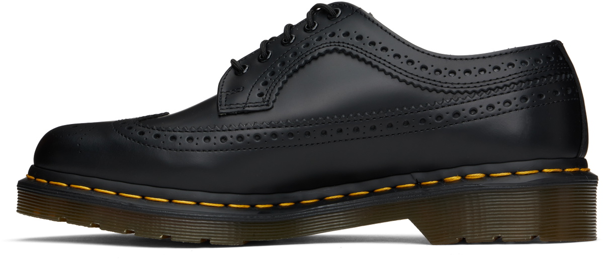 Dr. Martens Black 3989 Yellow Stitch Smooth Leather Brogues Dr. Martens