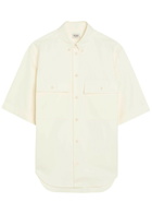 Tods Logo-embroidered Cotton-blend Poplin Shirt White