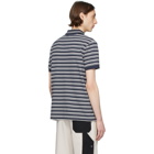 A.P.C. Navy and Off-White Stripe Esteban Polo